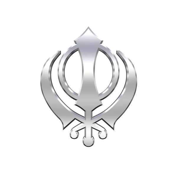 stock image Chrome sikhism symbol.