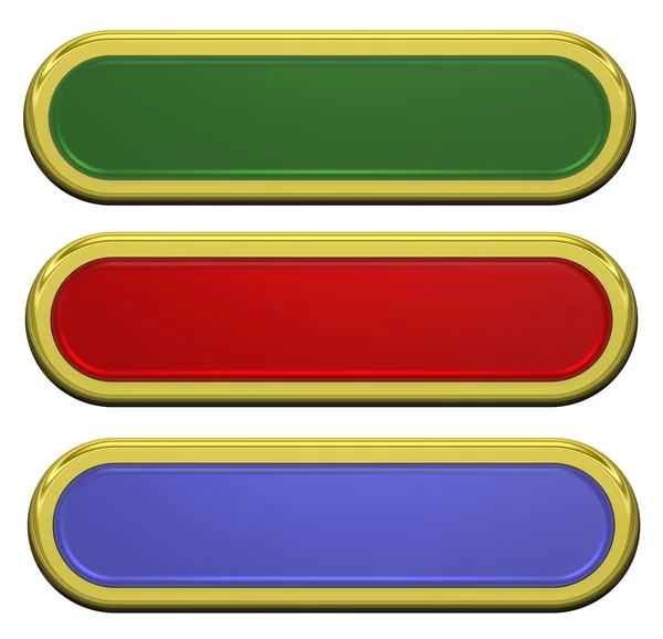 Set of shiny, rectangle buttons — Stock Photo, Image