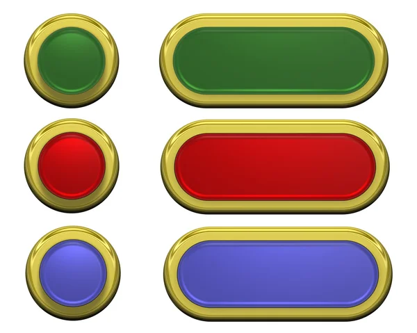 Conjunto de botones rectángulos brillantes — Foto de Stock