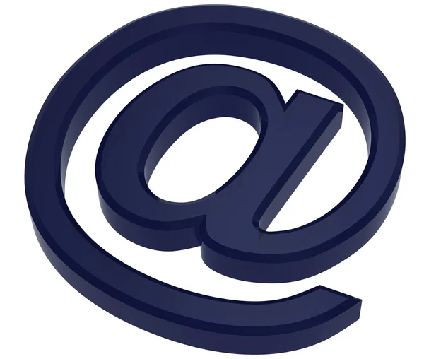 E-posta işareti üzerine beyaz izole — Stok fotoğraf