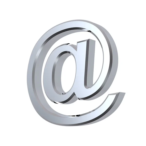 Χρώμιο e-mail υπογράψει απομονωθεί σε λευκό — Φωτογραφία Αρχείου