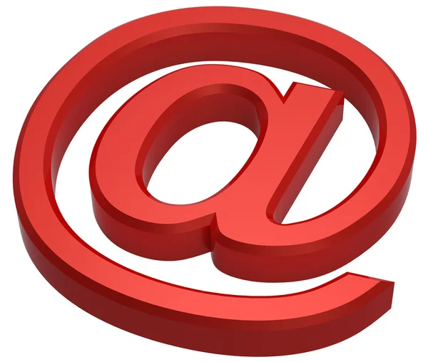Rode e-mail ondertekenen geïsoleerd op wit — Stockfoto