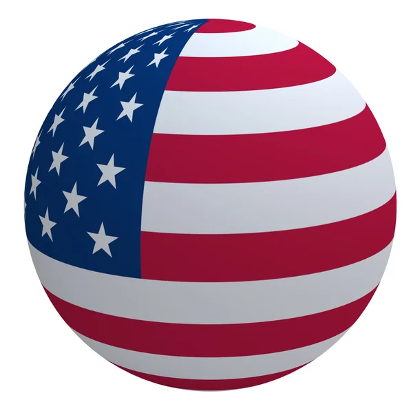 Bandera de EE.UU. en la pelota aislada en blanco —  Fotos de Stock