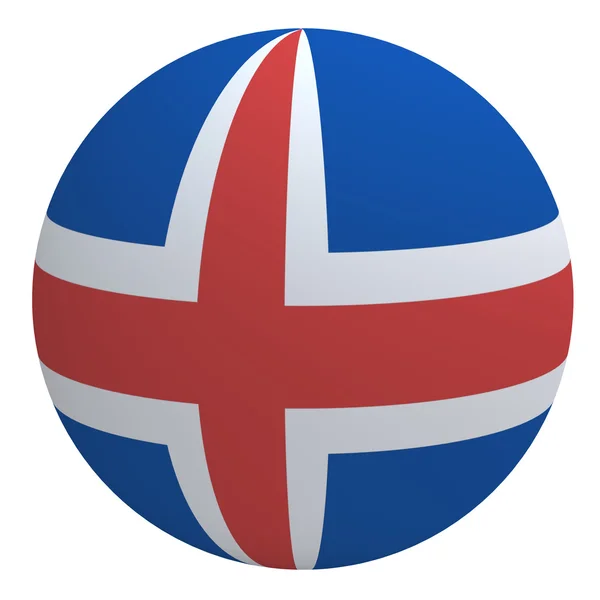 Islands flagga på bollen — Stockfoto