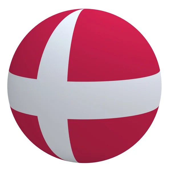 Bandera de Dinamarca en la pelota —  Fotos de Stock