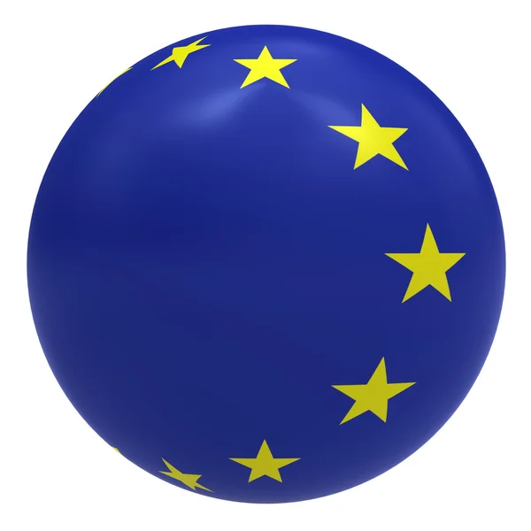 Vlajka Evropské unie na míč — Stock fotografie