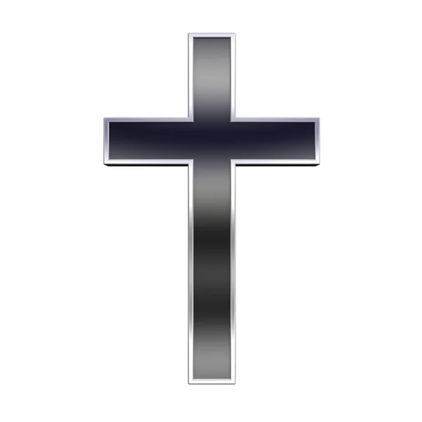 Cruz cristiana negra aislada en blanco — Foto de Stock