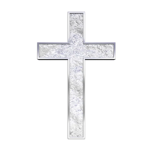 Croix chrétienne isolée sur blanc . — Photo
