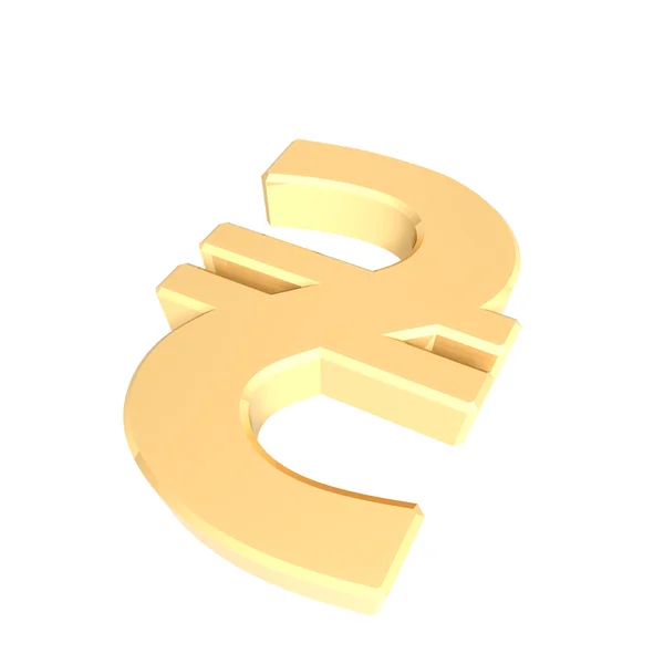 Gold Hryvnia sign isolated on white — Stock Photo, Image