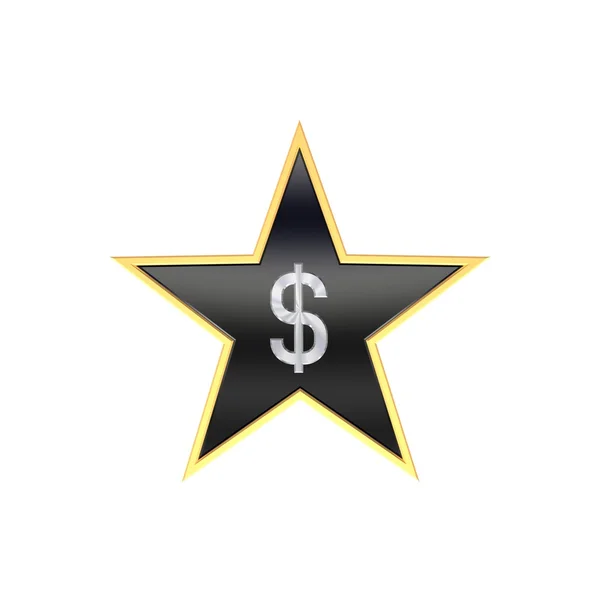 Chrome Dollar sign in the star — Stock Photo, Image
