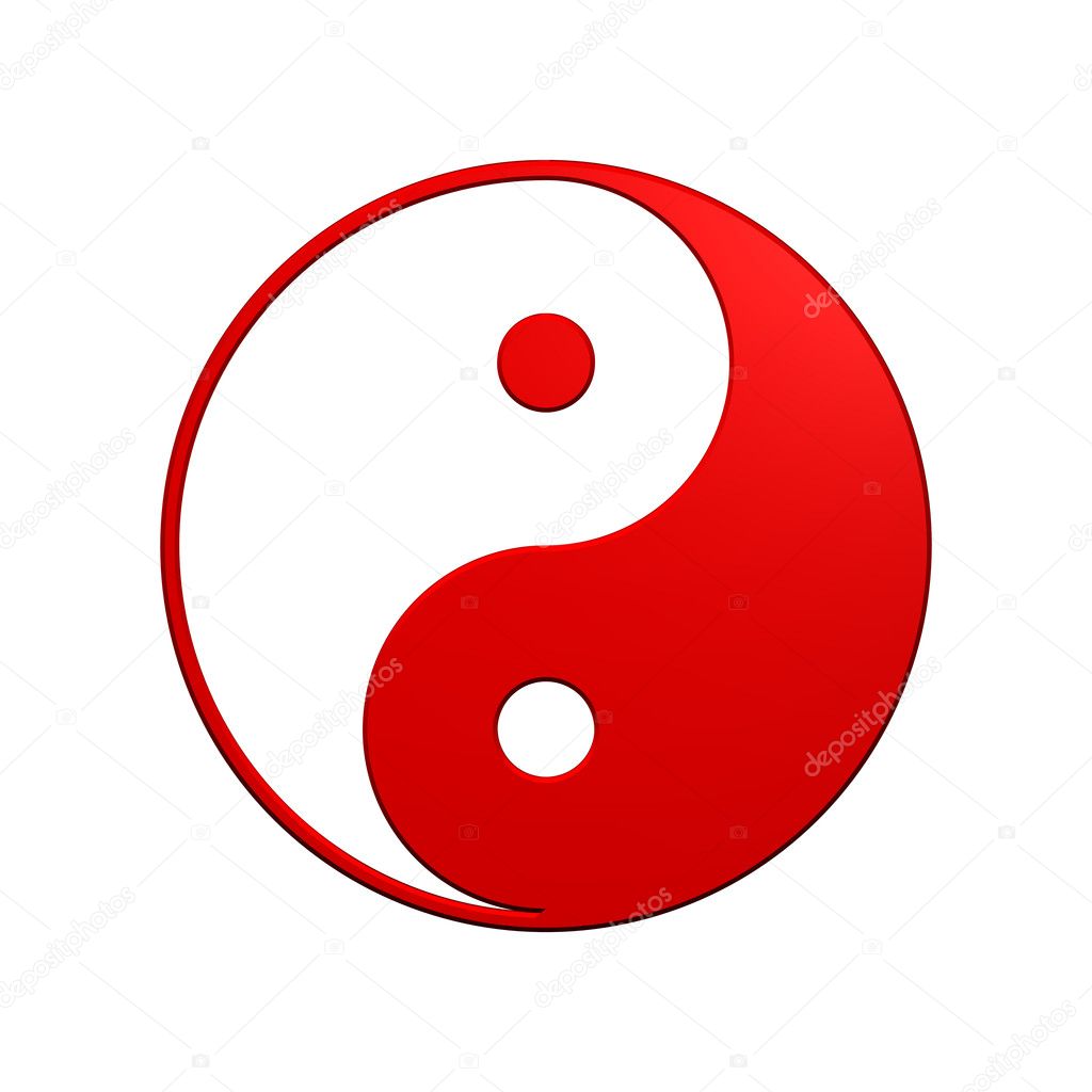 Red Yin-Yang, symbol of harmony