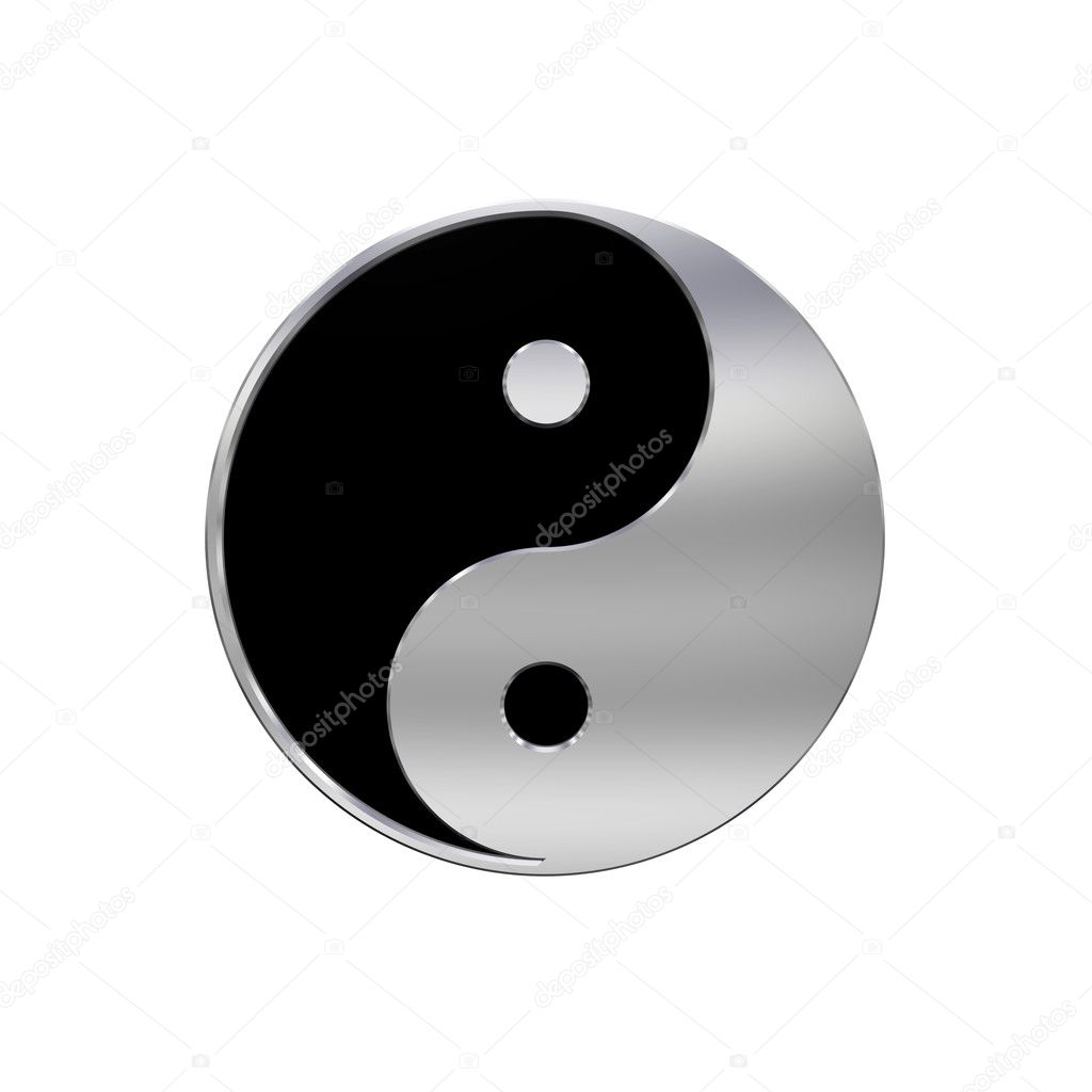 Chrome Yin-Yang, symbol of harmony