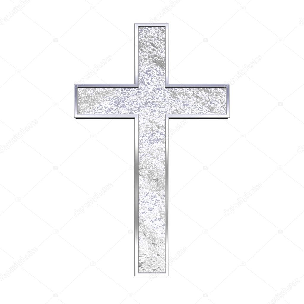 Christian cross isolated on white.