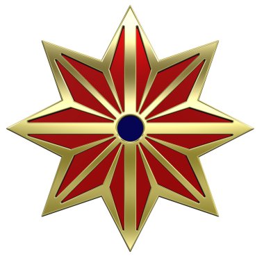 Gold star with red clipart