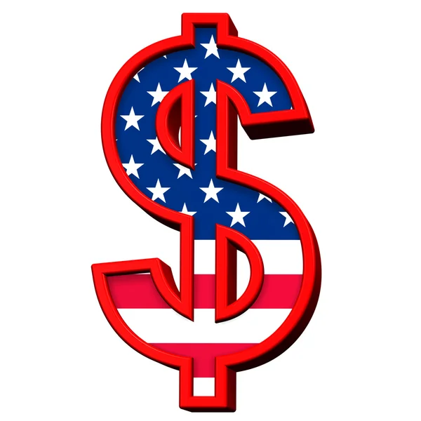 Dollar sign isolated on white — Stock Photo, Image