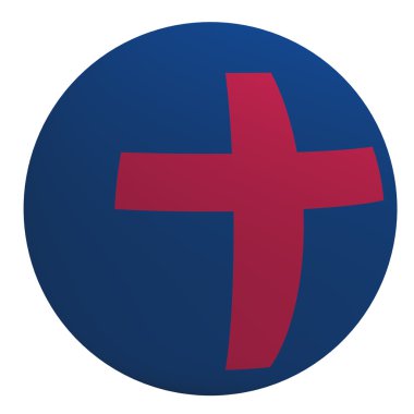 Christian flag on the ball clipart