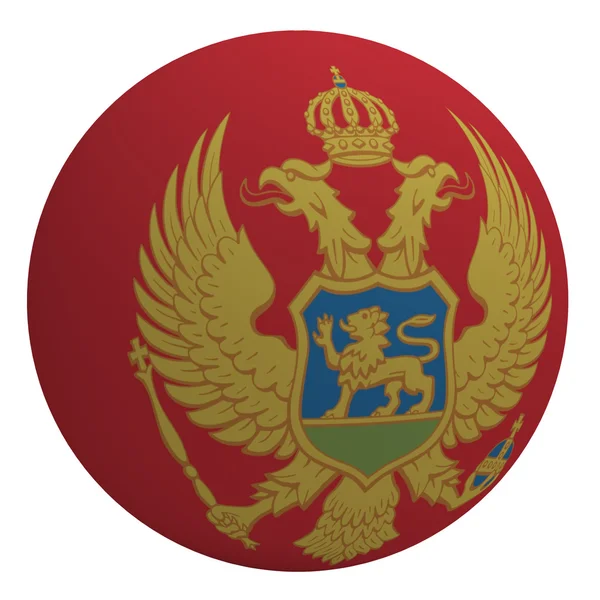 Montenegro flagga på bollen — Stockfoto