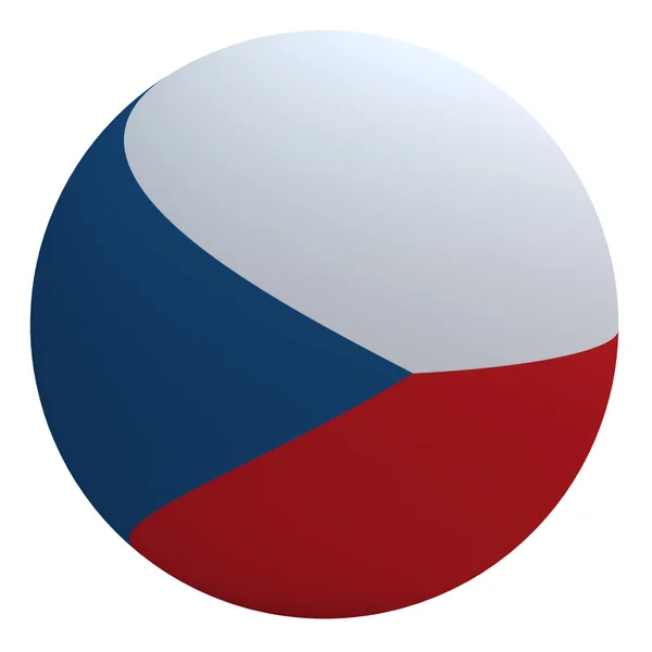 Tjeckiska flaggan på bollen — Stockfoto