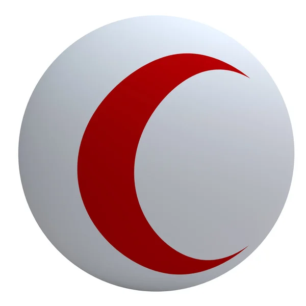 Red crescent flag on the ball — Stock Photo, Image
