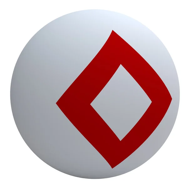 Červený krystal vlajka na míč — Stock fotografie