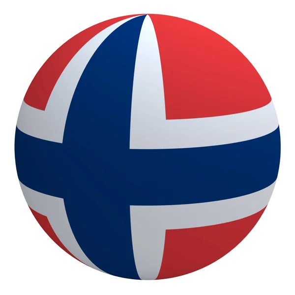 Norwegische Flagge am Ball — Stockfoto