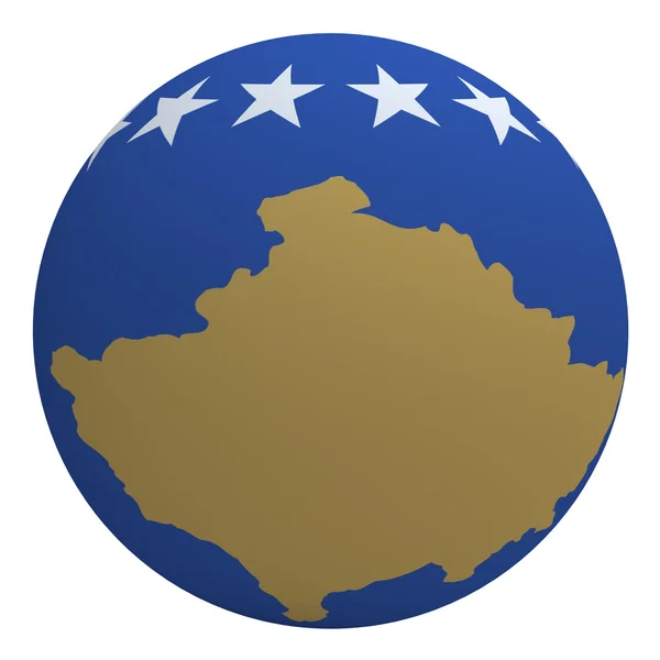 Kosovo vlajka na míč — Stock fotografie