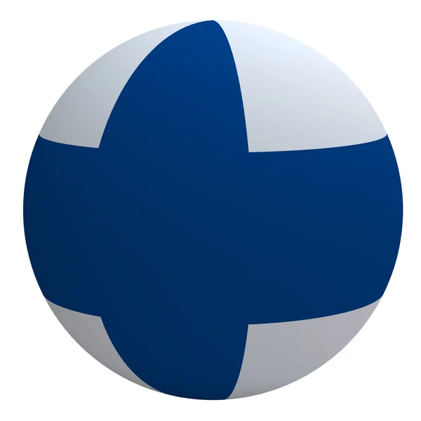 Finsko vlajka na míč — Stock fotografie