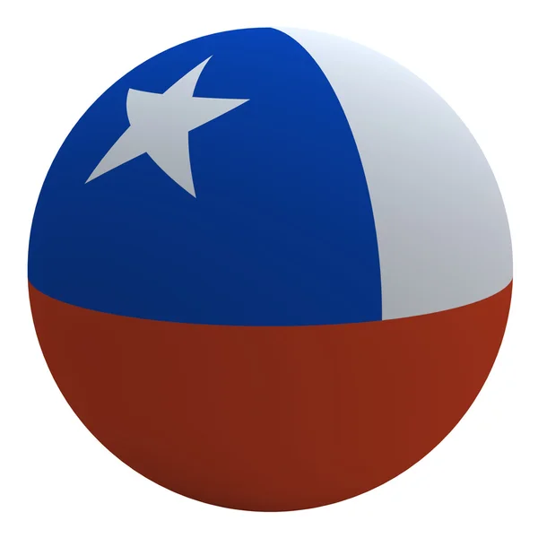 Σημαία της Χιλής σχετικά με την μπάλα — Φωτογραφία Αρχείου