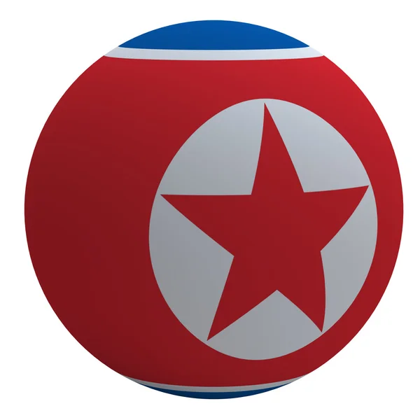 North Korea flag on the ball — Stock Photo, Image