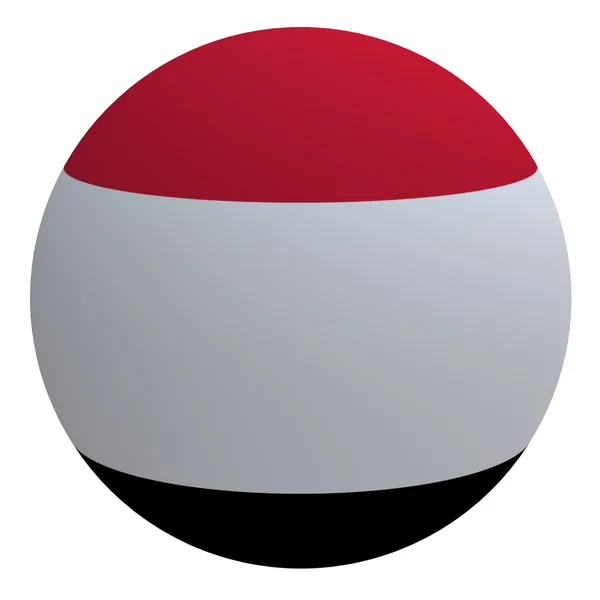 Yemen flag on the ball — Stock Photo, Image