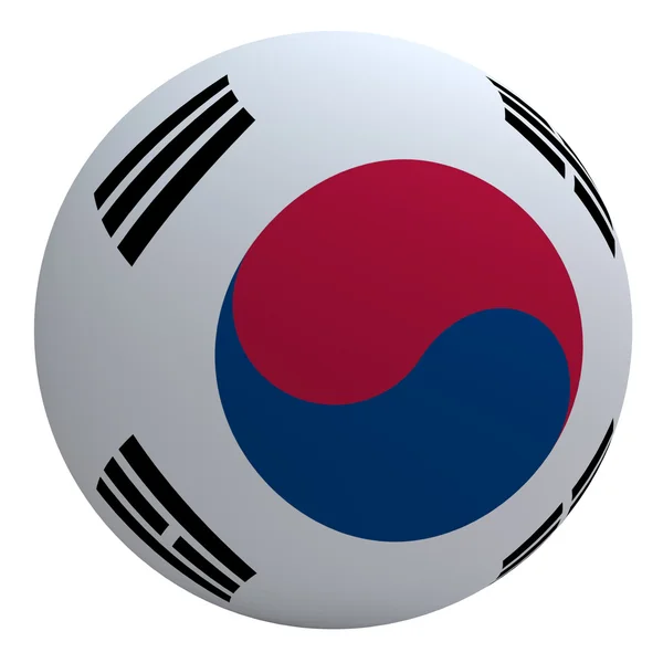 Bandeira da Coreia do Sul na bola — Fotografia de Stock