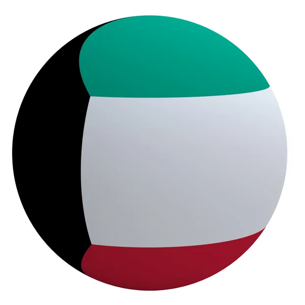 stock image Kuwait flag on the ball