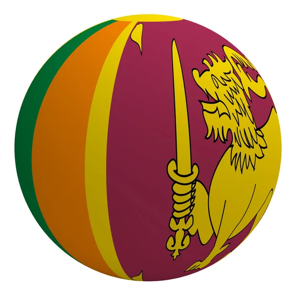 Sri lanka vlag op de bal — Stockfoto