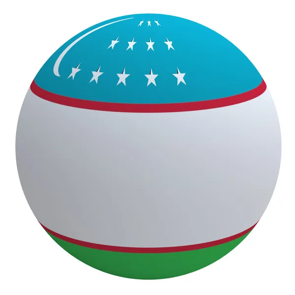 Uzbekistan flag on the ball — Stock Photo, Image