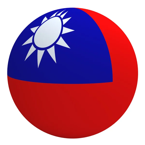 stock image Republic of China flag on the ball