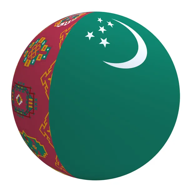Σημαία του Τουρκμενιστάν στην μπάλα — Φωτογραφία Αρχείου