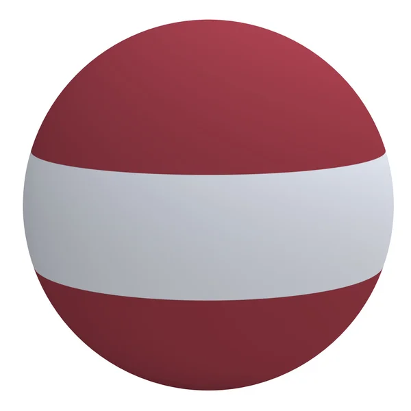 Flaga Łotwy na piłkę — Zdjęcie stockowe