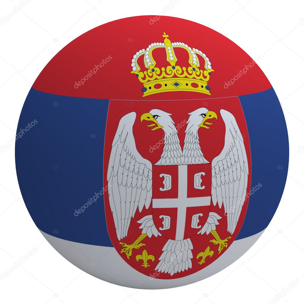Serbia flag on the ball