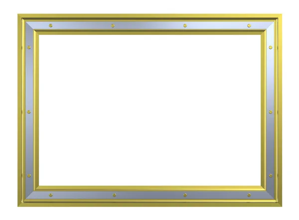 Gold-chrome picture frame — Stock Photo, Image