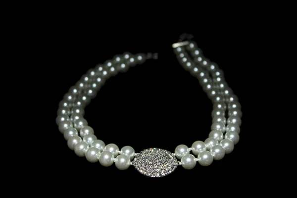 Necklace perls & brilliants — Stock Photo, Image