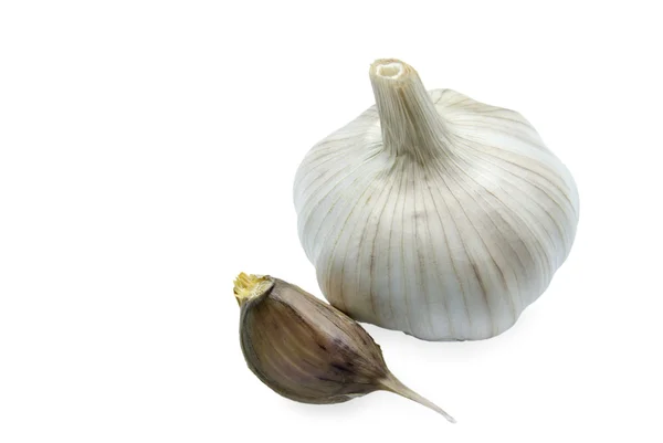 Head of garlic and one seed — Stock Photo, Image