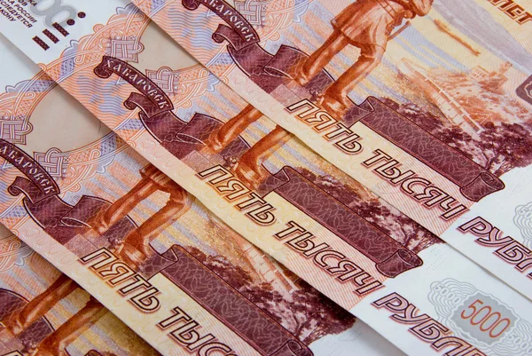 Antecedentes del billete de rublo —  Fotos de Stock