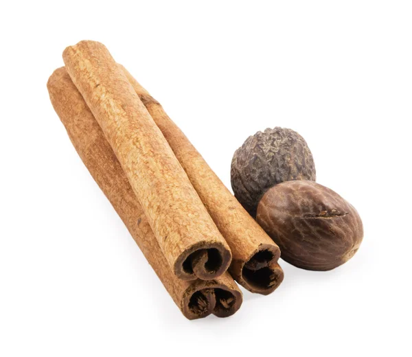 Některé muškátových a cinnamons — Stock fotografie