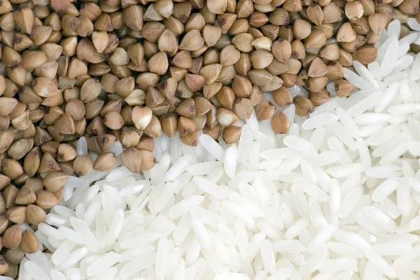 Trigo mourisco e arroz — Fotografia de Stock