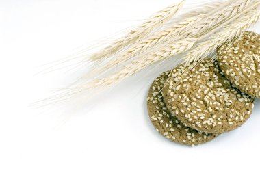 yuvarlak yulaf çerez kulak ile