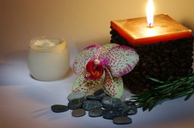 Spa stones with orchid clipart