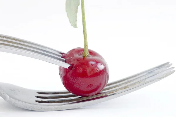 Wet cherry with — Stock Photo, Image