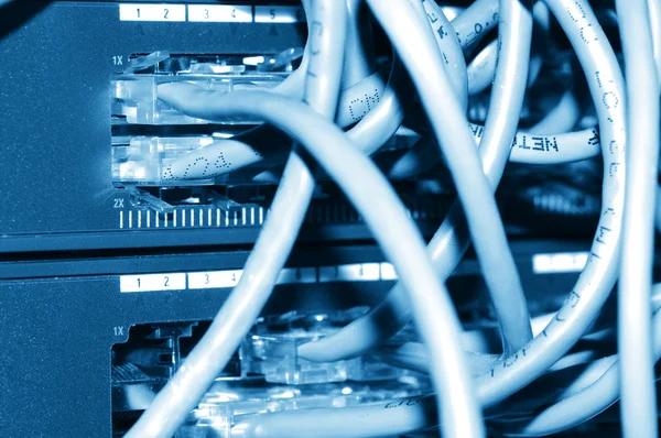 Rozbočovače Ethernet cat 5 konektory — Stock fotografie