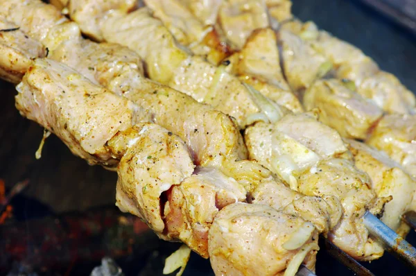 Delicious grilled chicken kebab — Stock Photo, Image
