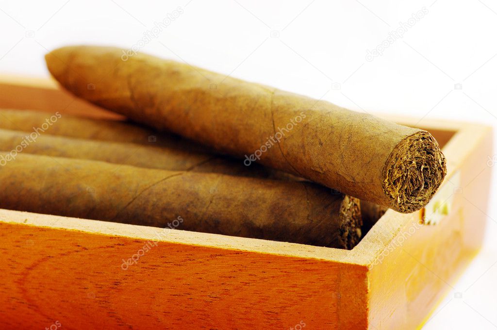 Cigars texture. Cigars in box.